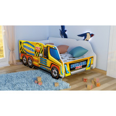 Topbeds Bērnu gulta Truck Betonvedējs 140x70cm ar matraci 