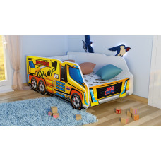 Topbeds Bērnu gulta Truck Ceļamkrāns 140x70cm ar matraci 
