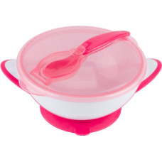Babyono suction bowl with spoon pink 1063/02