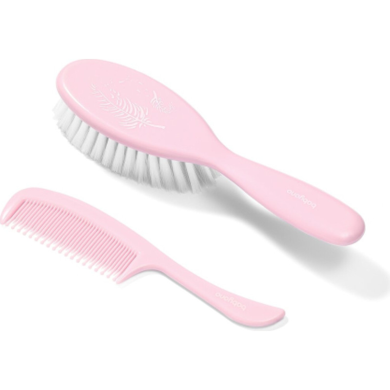 Babyono hairbrush and comb super soft bristle pink 569/03