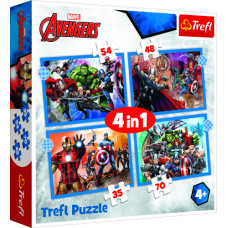 Avengers TREFL AVENGERS Pužļu komplekts 4in1 Avengers