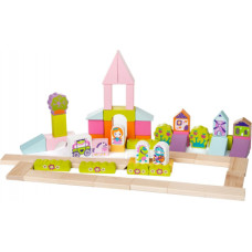 Cubika Wooden construction set and blocks ECO Town for girls 55 pcs
