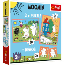 Moomin TREFL MOOMIN Puzles komplekts Moomin 30 gab + 48 gab + 24 memo