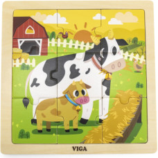 Viga 44623 Puzzle na podkładce 9 elementów - Krowa