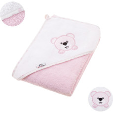 Bocioland bath cover (100% Cotton) 100x100 pink, bear