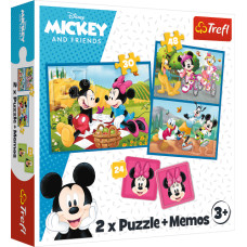 Disney TREFL DISNEY Puzles komplekts Mikijs 30 gab + 48 gab + 24 memo