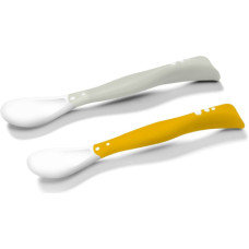 Babyono plastic spoons for babies 2 pcs. grey-yellow, 1066/05