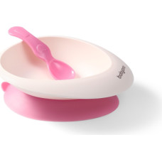 Babyono Baby suction bowl with spoon, pink, 1077/02
