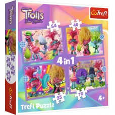 Trolls TREFL TROLLS Pužļu komplekts 4in1 Troļļi 3