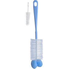 Babyono Baby bottles and teats brush with mini brush & sponge tip, blue, 720/01