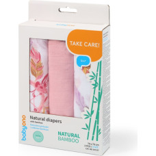Babyono bamboo diapers 3 pcs, pink 397/07