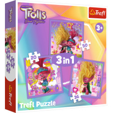 Trolls TREFL TROLLS Pužļu komplekts 3 in 1 Troļļi 3