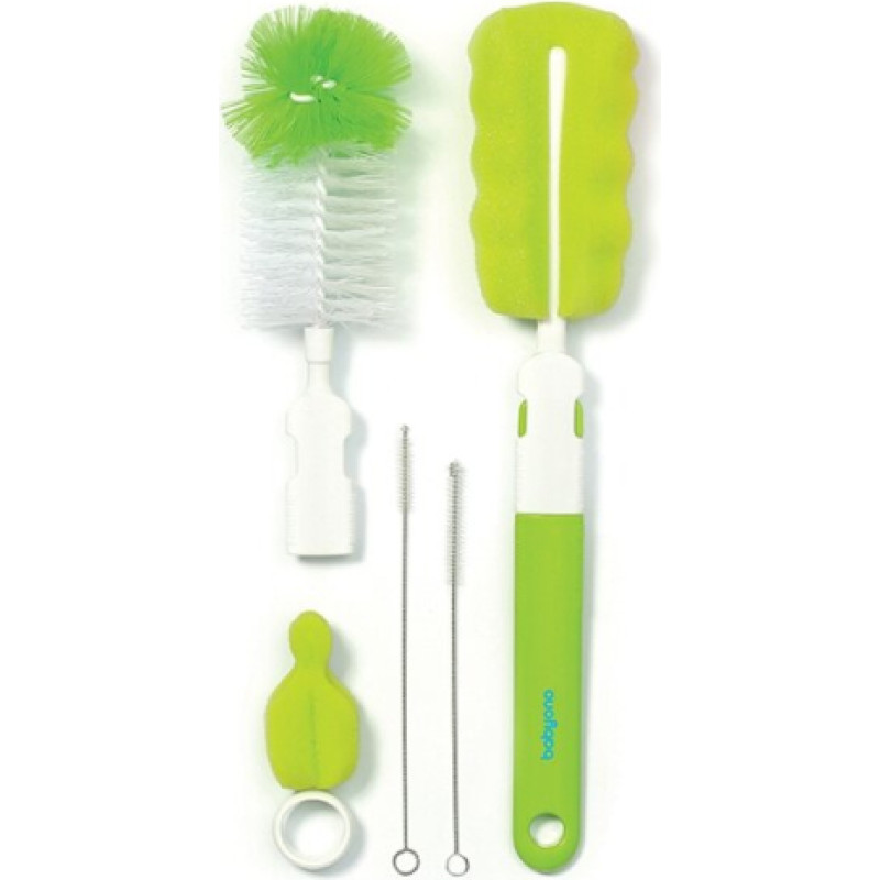 Babyono baby bottles and teats brush set with a removable handle & mini sponge green 735/02